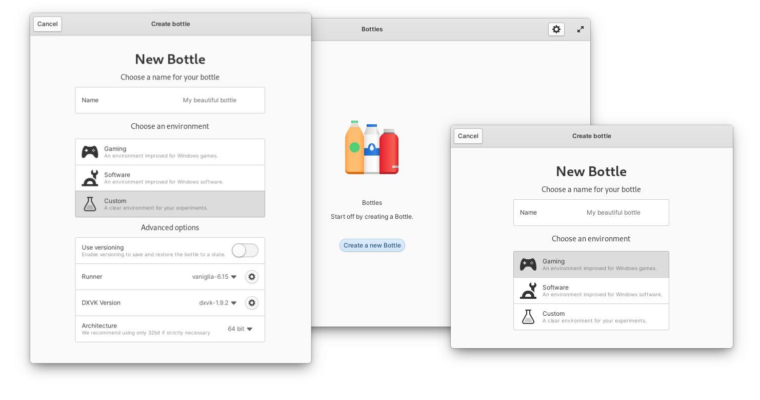 Bottles on elementary OS