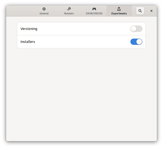 Bottles Experiments Installers